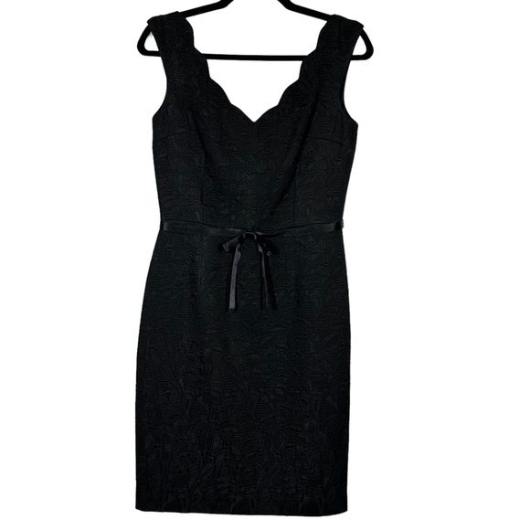 David Meister Black Scalloped Dress - Picture 1 of 12